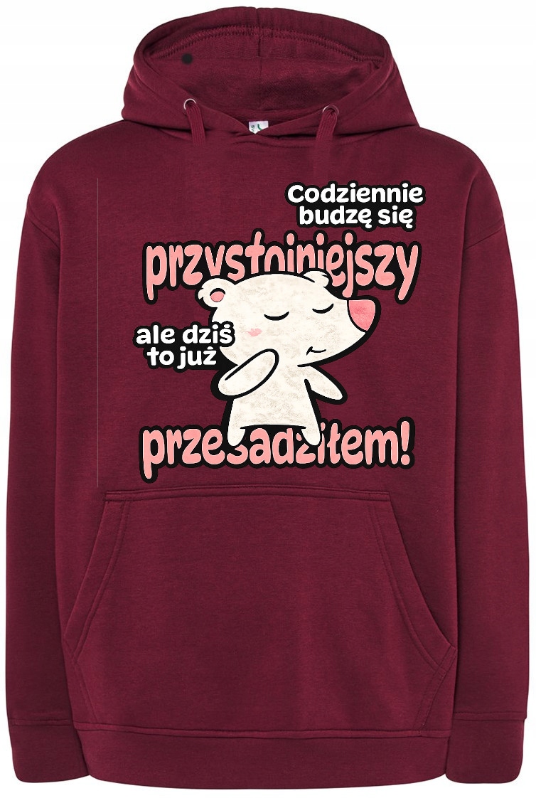 Mikina s kapucí Každý den se probouzím, potisk je hezčí r.XXL