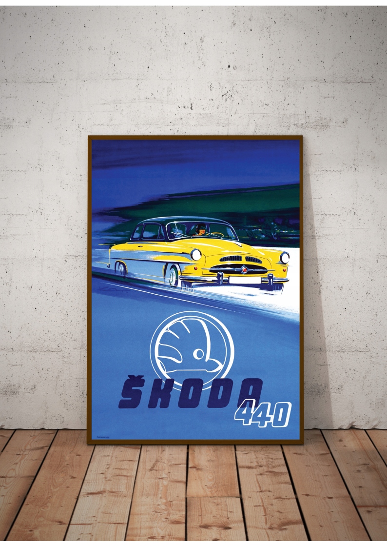 

Stary Plakat Skoda 440 1955r. 70x50cm