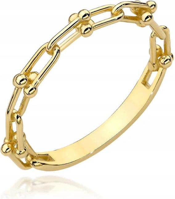 Prstýnek zlatý dámský 585 kuličky a propletené články velikost 13 1.68g