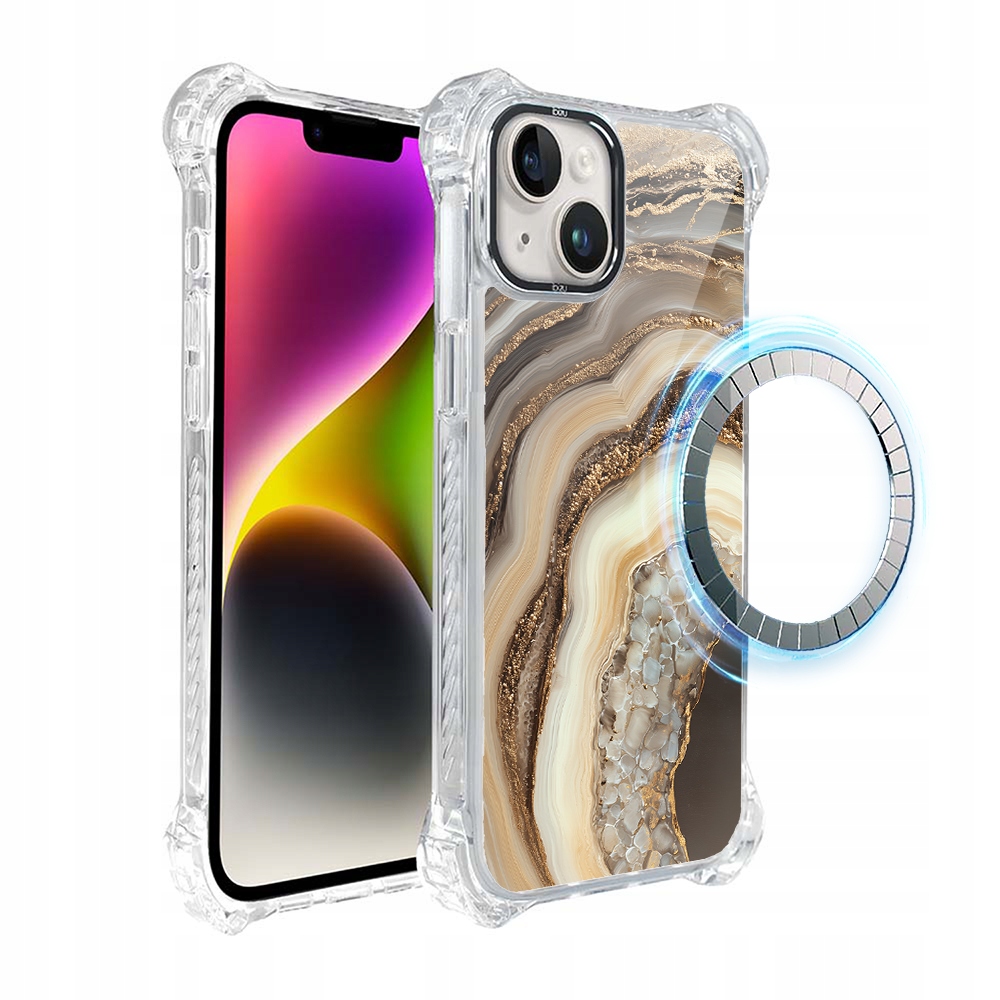 Pouzdro pro iPhone 14 Ibizu DropGuard Ultra s MagSafe, Medový achát