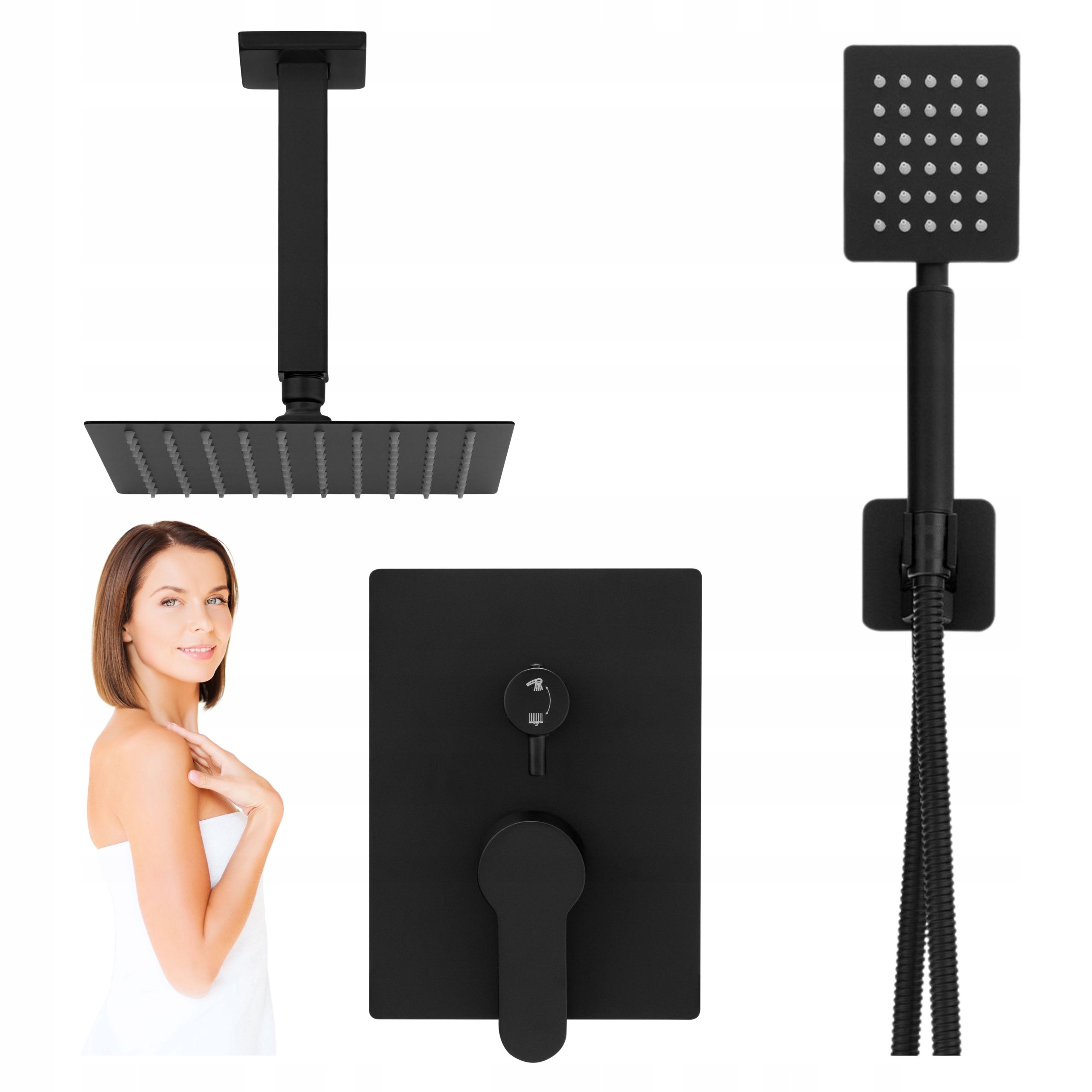 Sprchový Set Cubo Pod Omítku Smartbox Černý