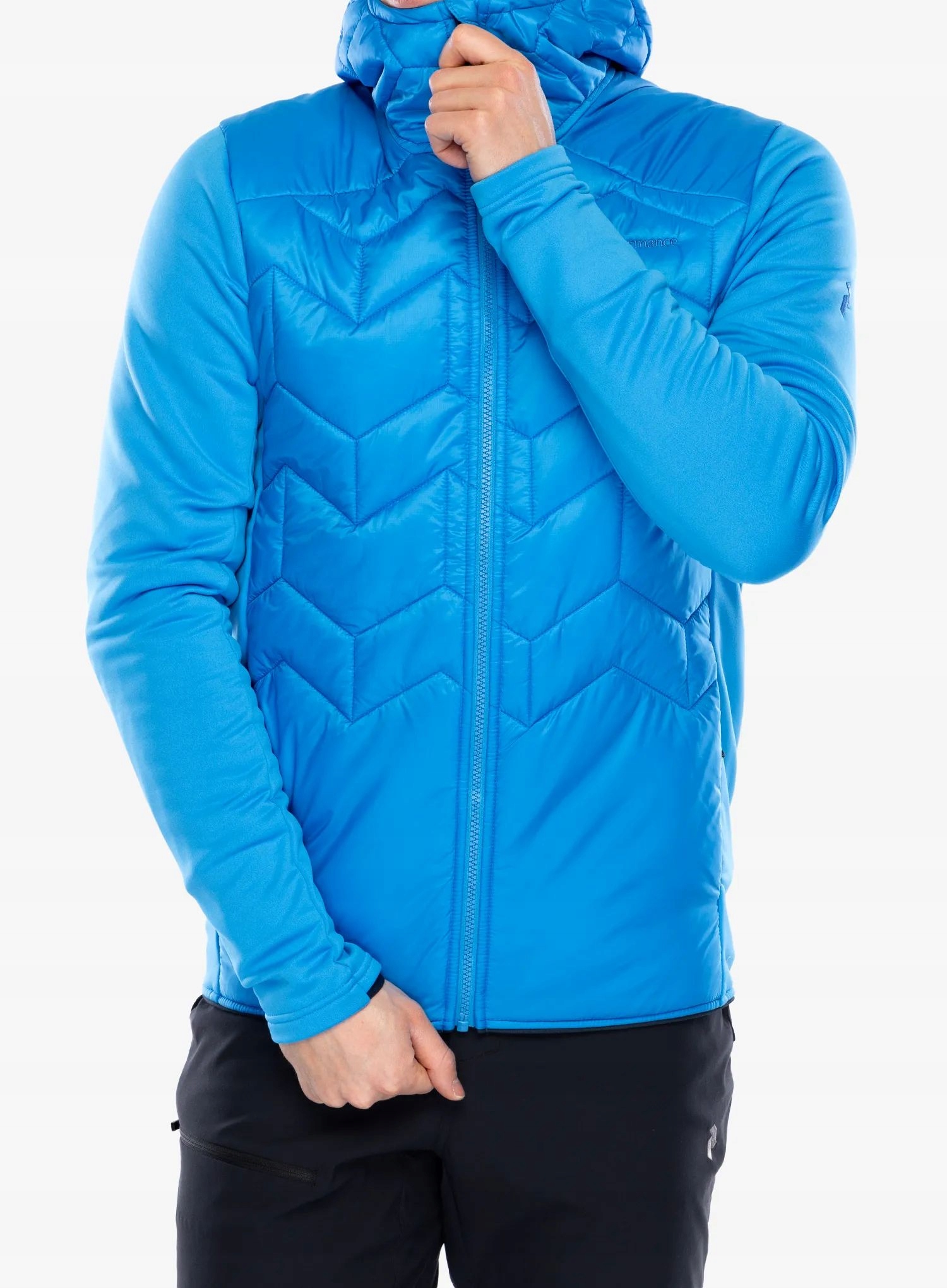 Hybridní bunda Peak Performance Elevate Liner Hybrid Hood modrá M