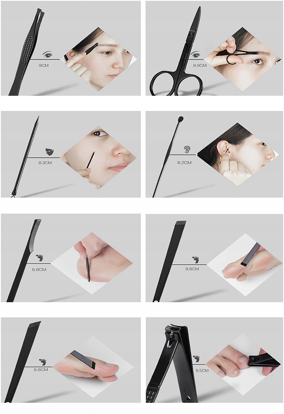 PROFESJONALNY ZESTAW DO MANICURE PEDICURE 15 SZTUK NARZĘDZI DO PAZNOKCI Wyrób medyczny nie