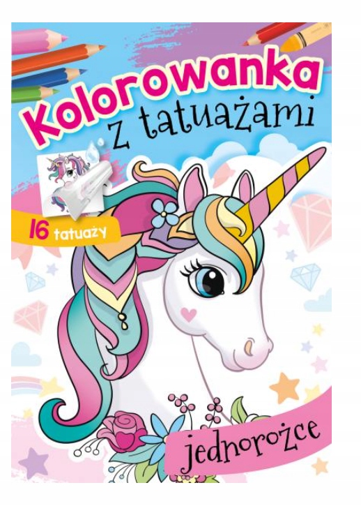KOLOROWANKA Z TATUAŻAMI JEDNOROŻCE