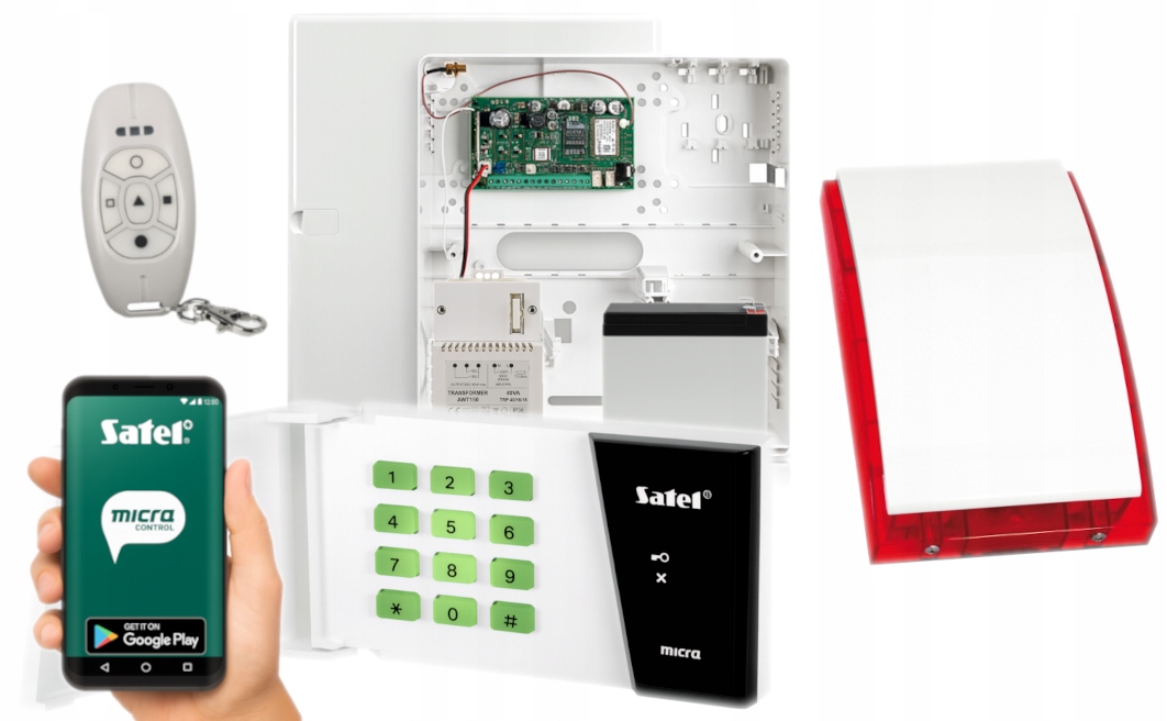 Alarm Bezprzewodowy Satel Micra Gsm Gprs Klawiatura Syrena Pilot App