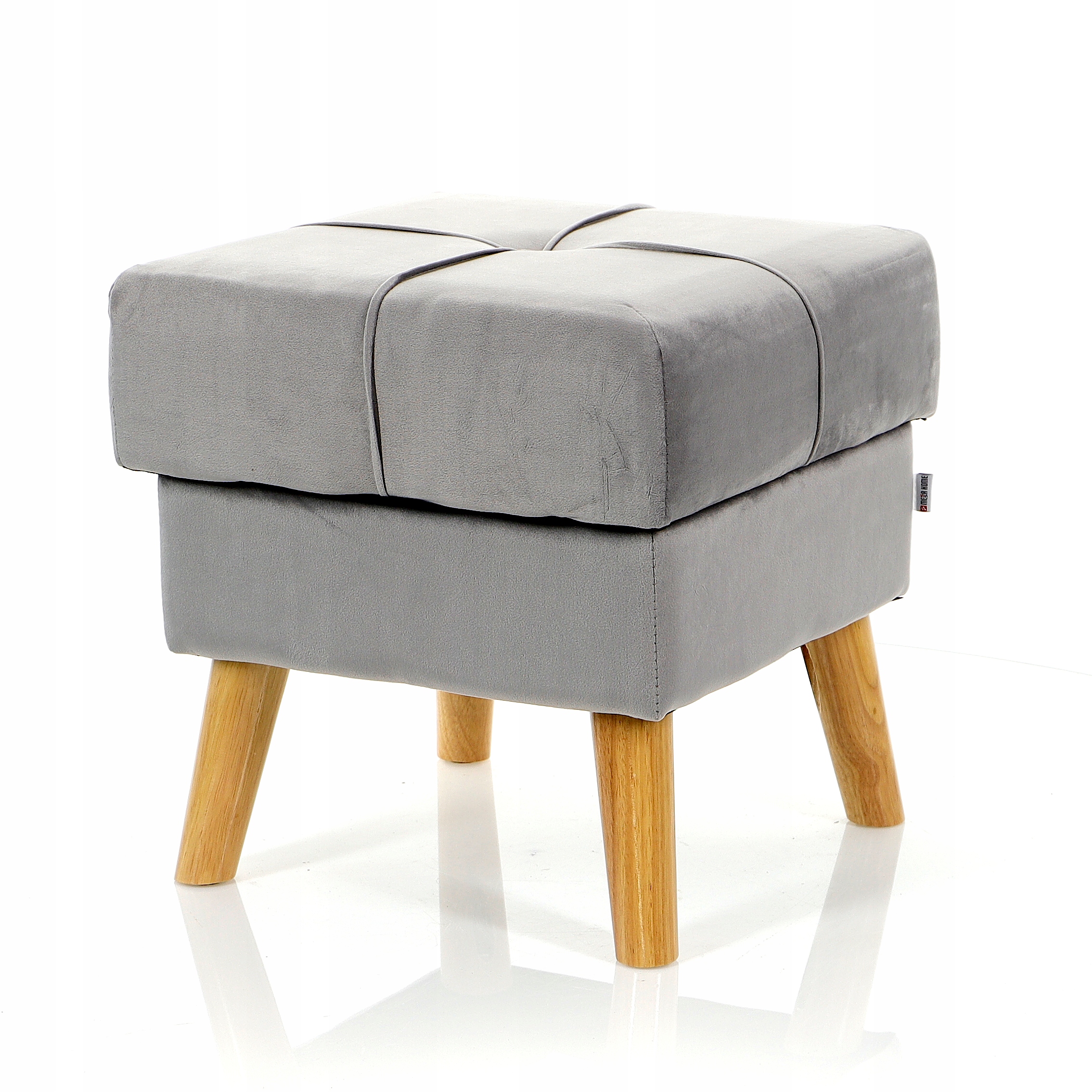 

Nowoczesna szara pufa zydel stołek z pojemnikiem