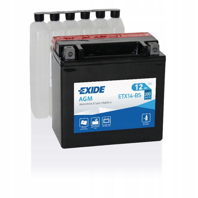 

Akumulator Motobike Exide Agm ETX14-BS 12AH 200A