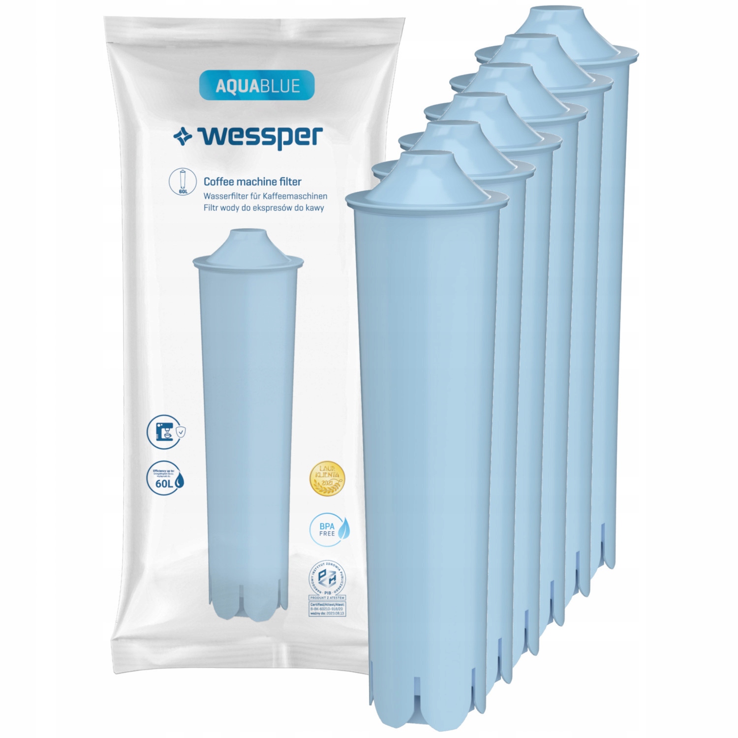 

6x Filtr Wody Wessper Aquablue Do Ekspresu Jura