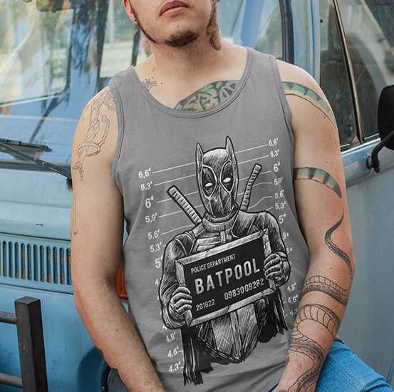 TANK TOP FILMOWE BATPOOL Marka inna