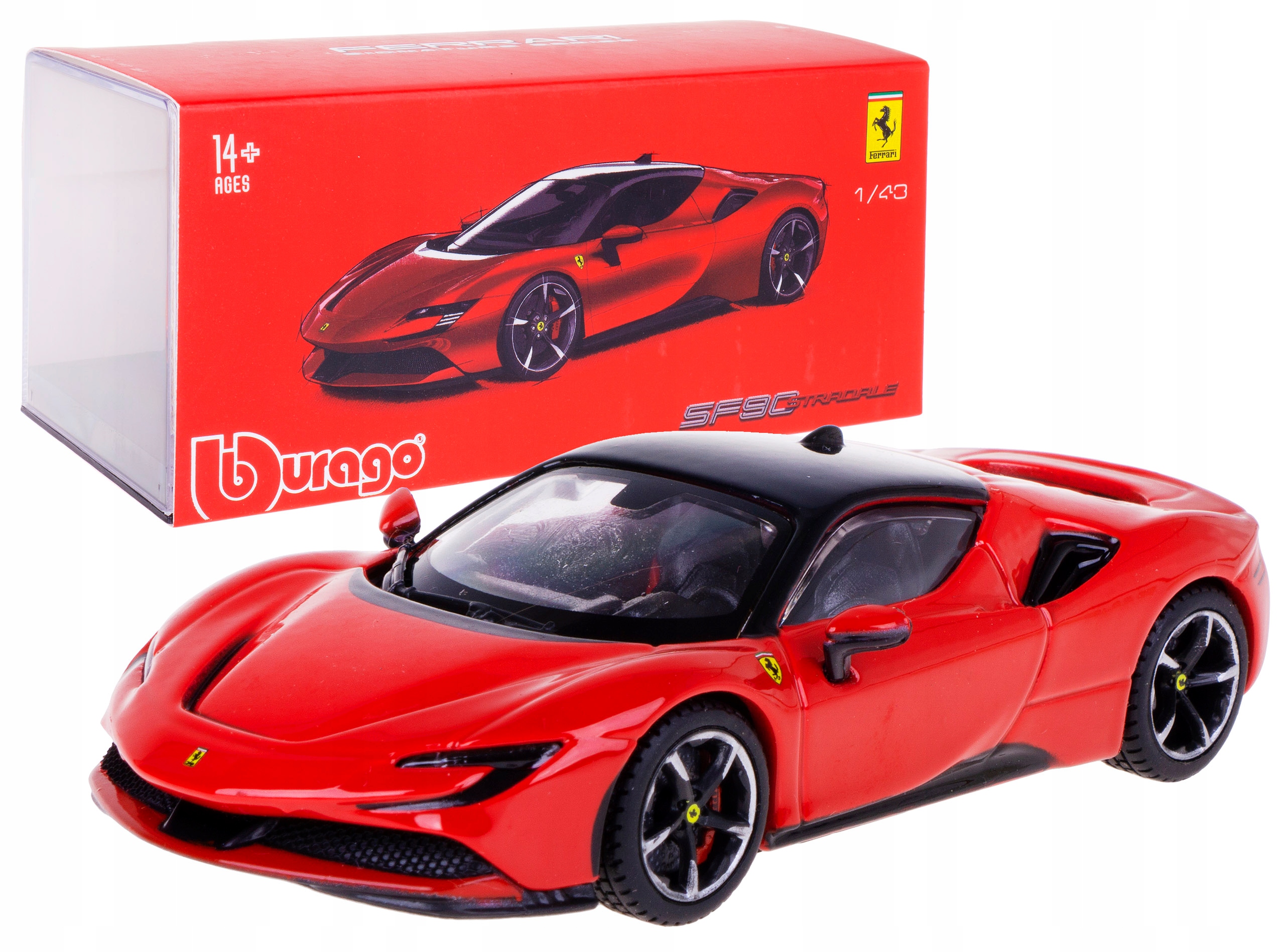 Ferrari SF90 Stradale Model Bburago 1:43 Box Signature Červený