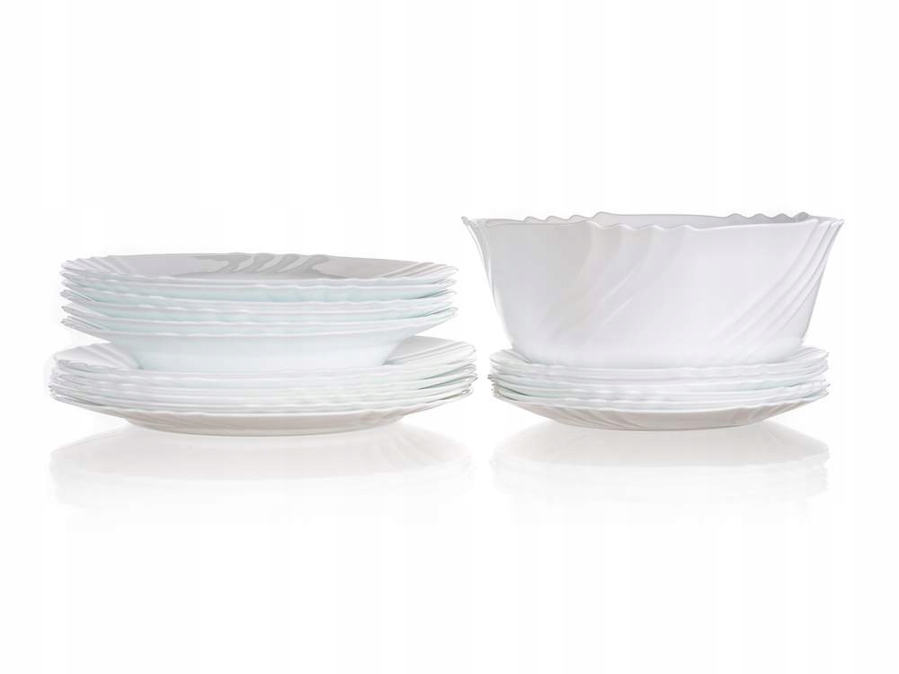 KOMPLET TALERZE OBIADOWE BIAŁE EBRO BORMIOLI 19ele Rodzaj serwisu obiadowy