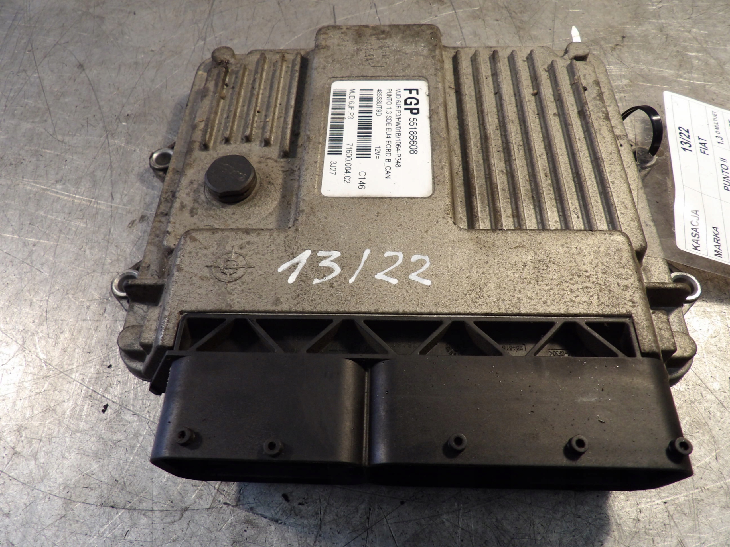 computer, control unit Fiat Punto II 1,3MJet 55186608