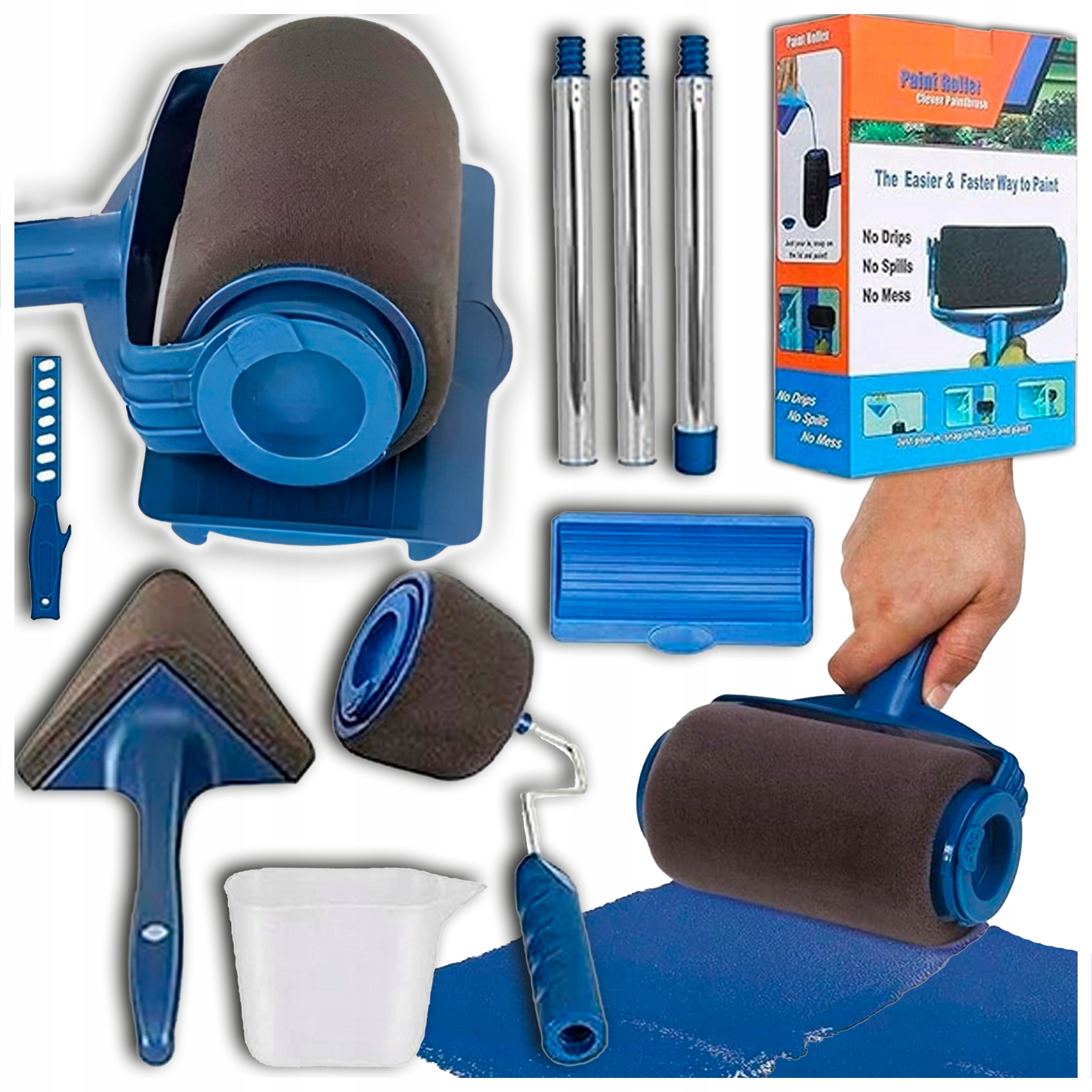 Валик для покраски стен, не капающий, универсальный валик, набор для покраски 5 в 1