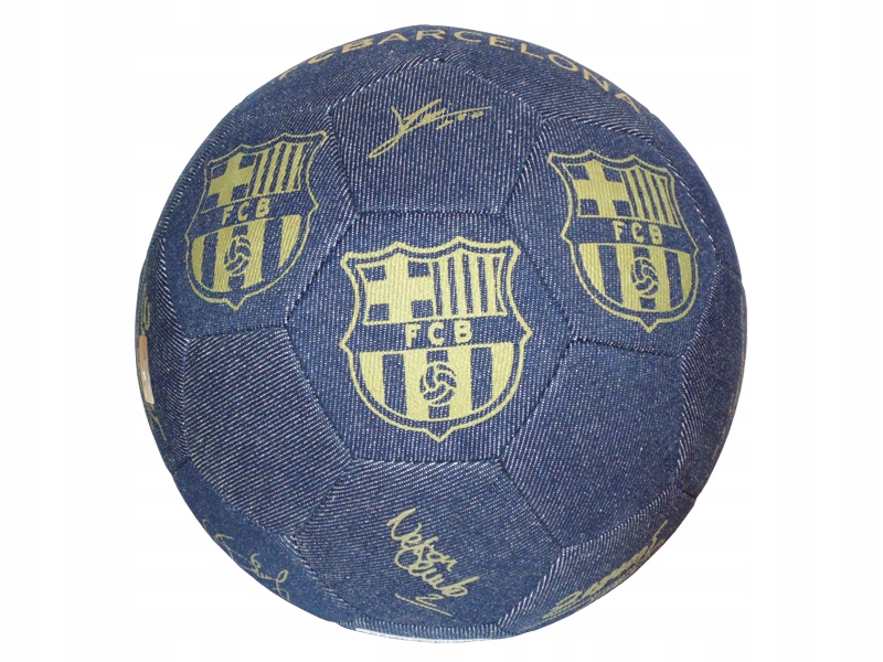 Fc Barcelona Jeansowa Piłka Nożna Z Podpisami Fc Barcelona Rozmiar 5