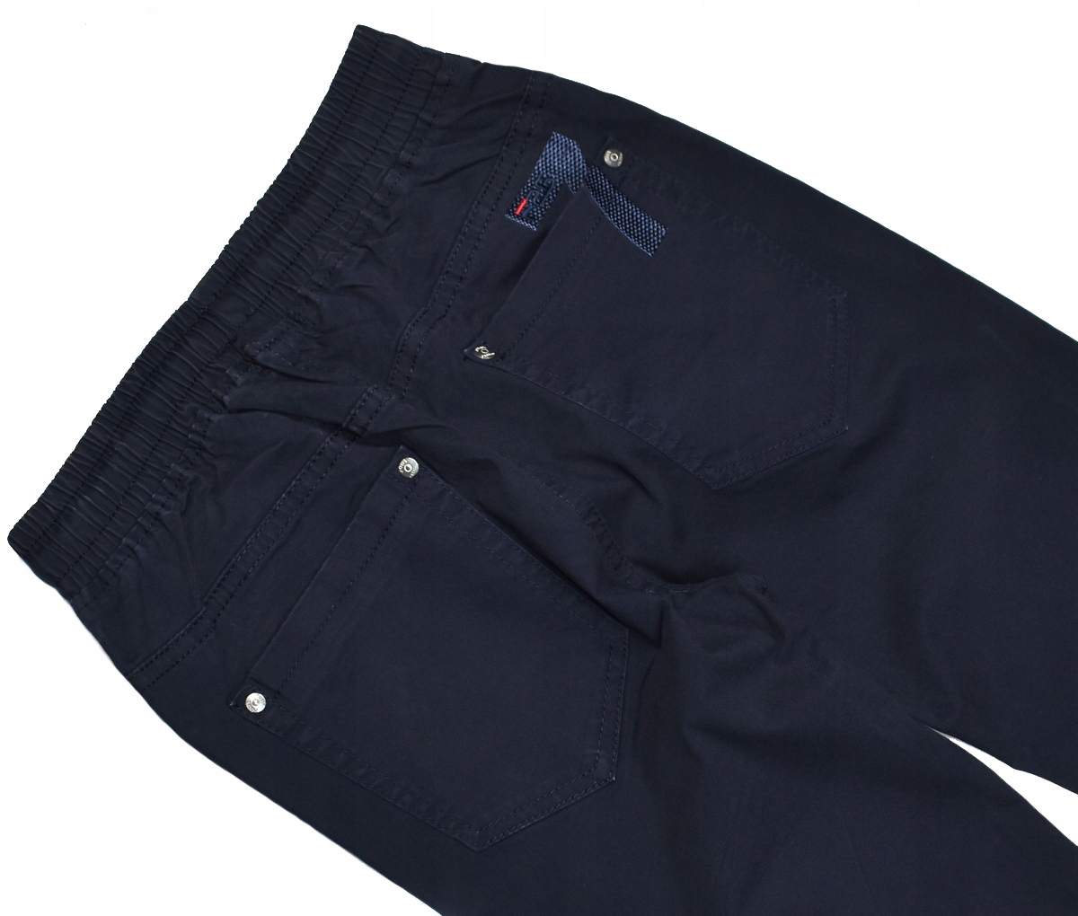 F26 Granatowe Wygodne SPODNIE Wizytowe Elastyczne 7 Guma w pasie - 134/140 Wiek dziecka 9 lat +