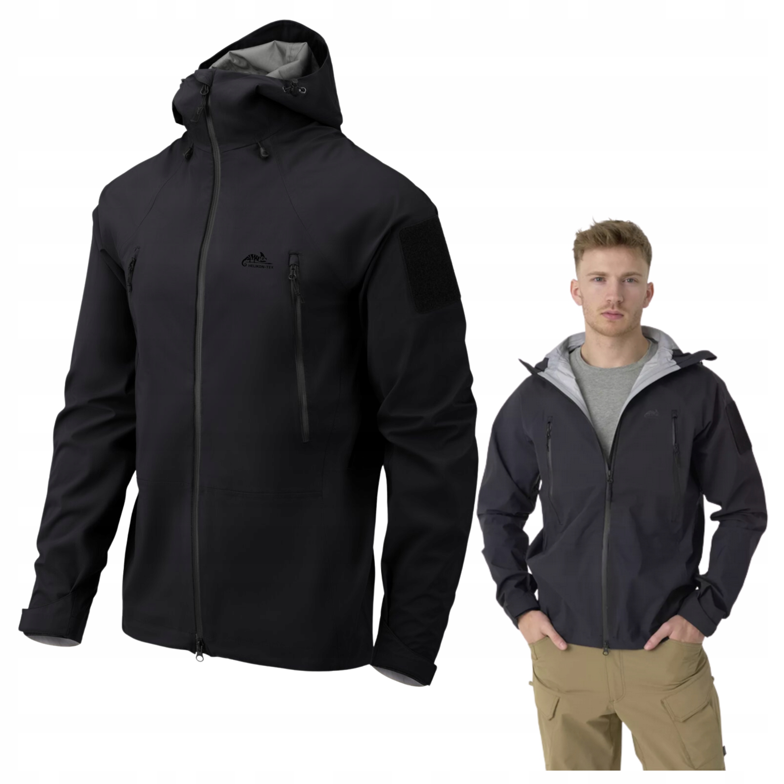Nepromokavá Bunda Helikon Hardshell Squall, Černá, 2XL