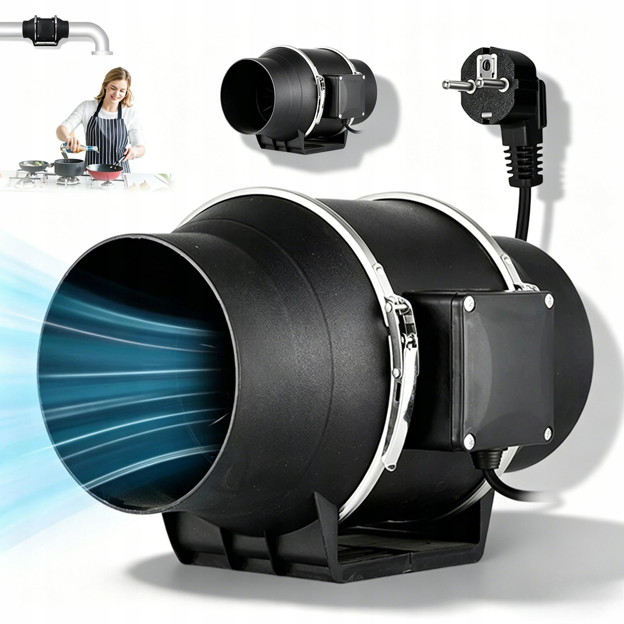 Průmyslový Odtahový Ventilátor 150 MM 540 M³/h 80 W Do Sklepa Dílny