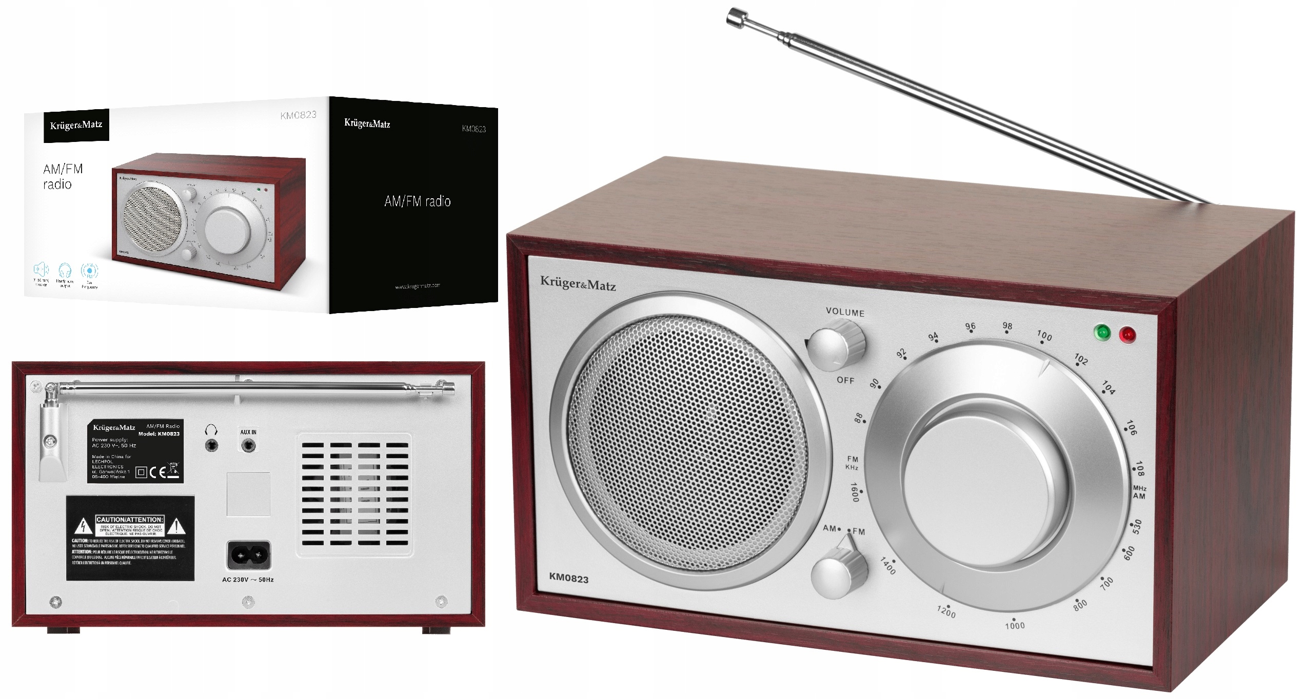 RADIO KLASYCZNE AM FM ANALOGOWE RETRO AUX JACK KRUGER MATZ