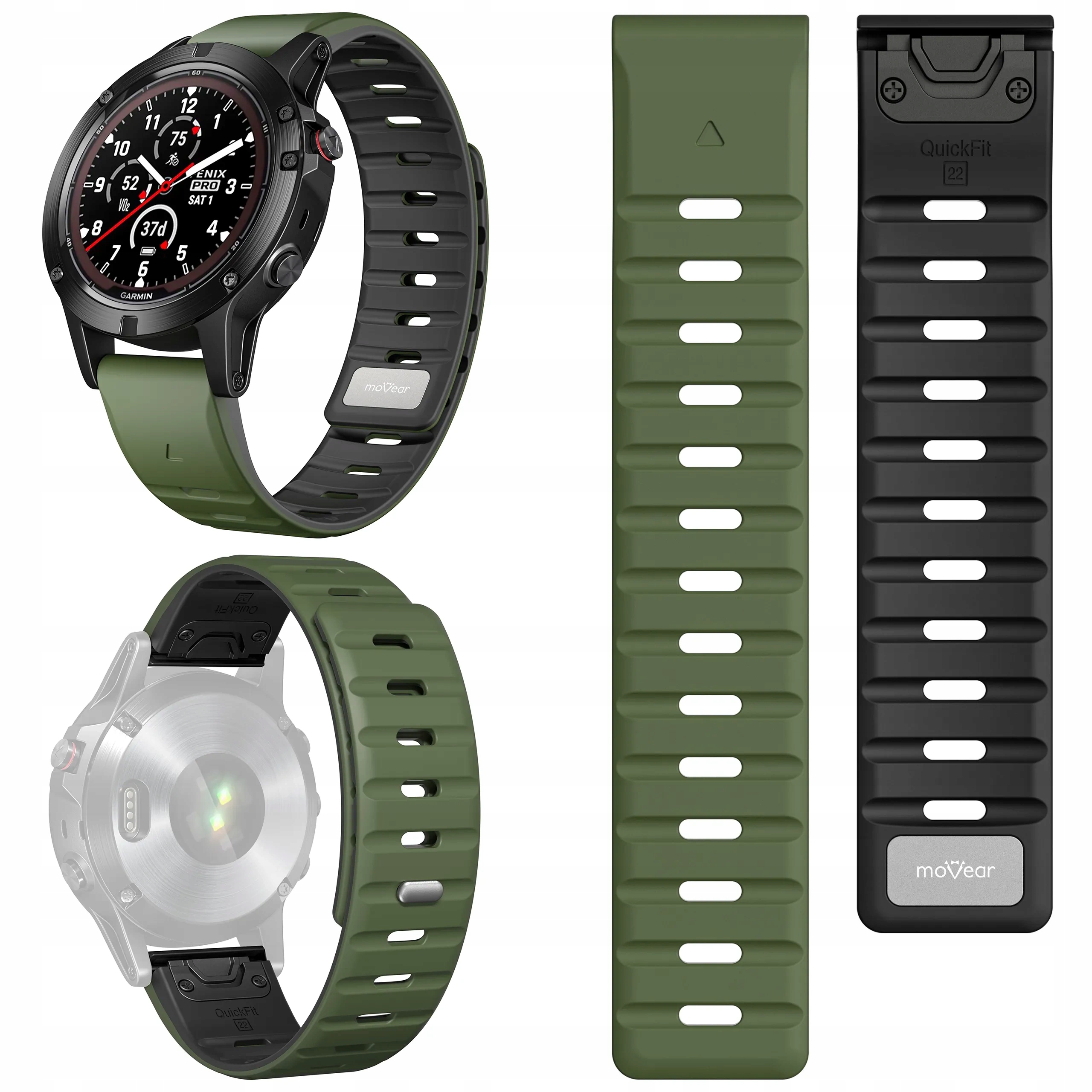 Pasek silikonowy do Garmin QuickFit 26mm Fenix Epix Quatix Tactix Movear