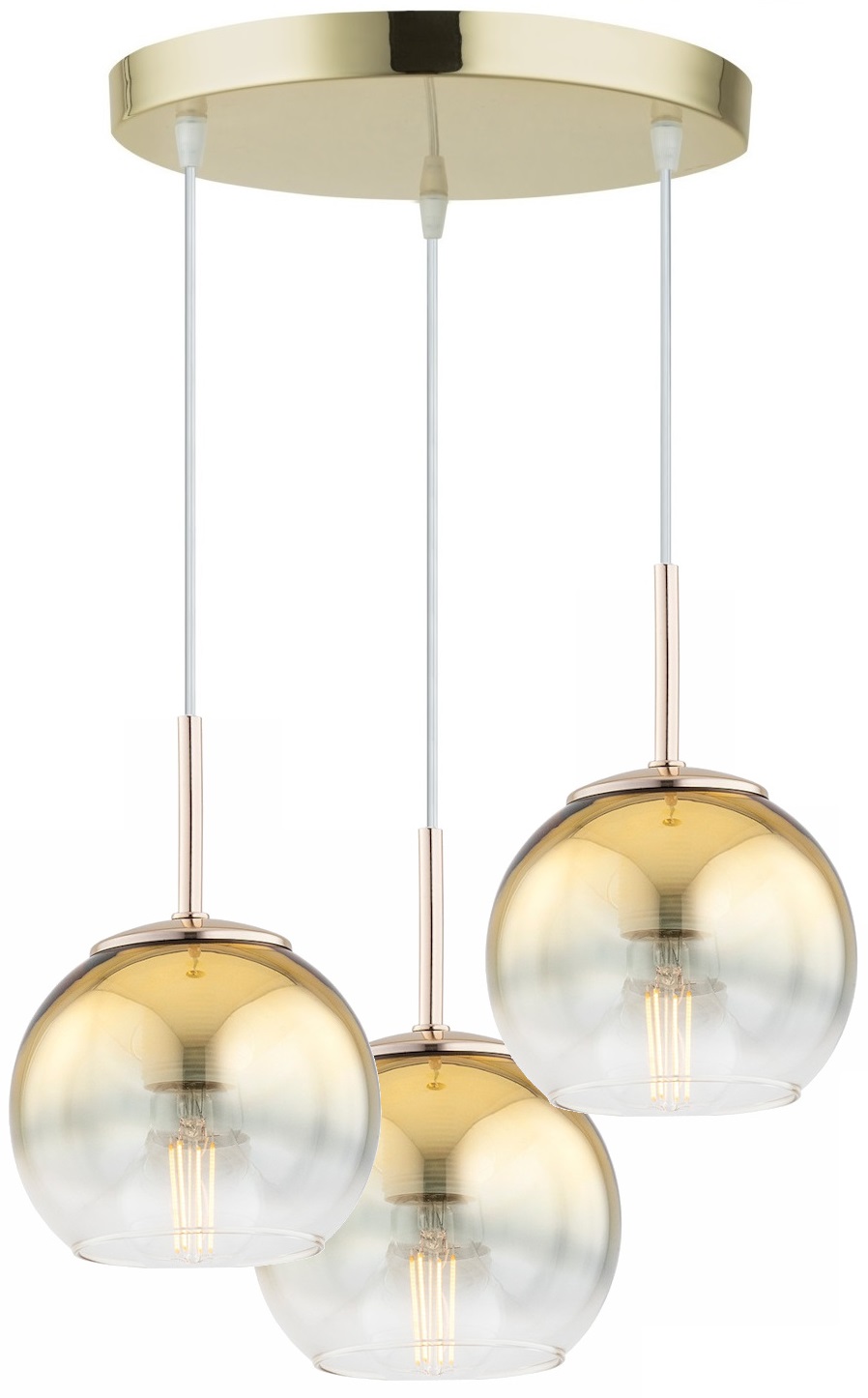 Lampa Wisząca Sufitowa Złota Żyrandol Kule Astra Led E27