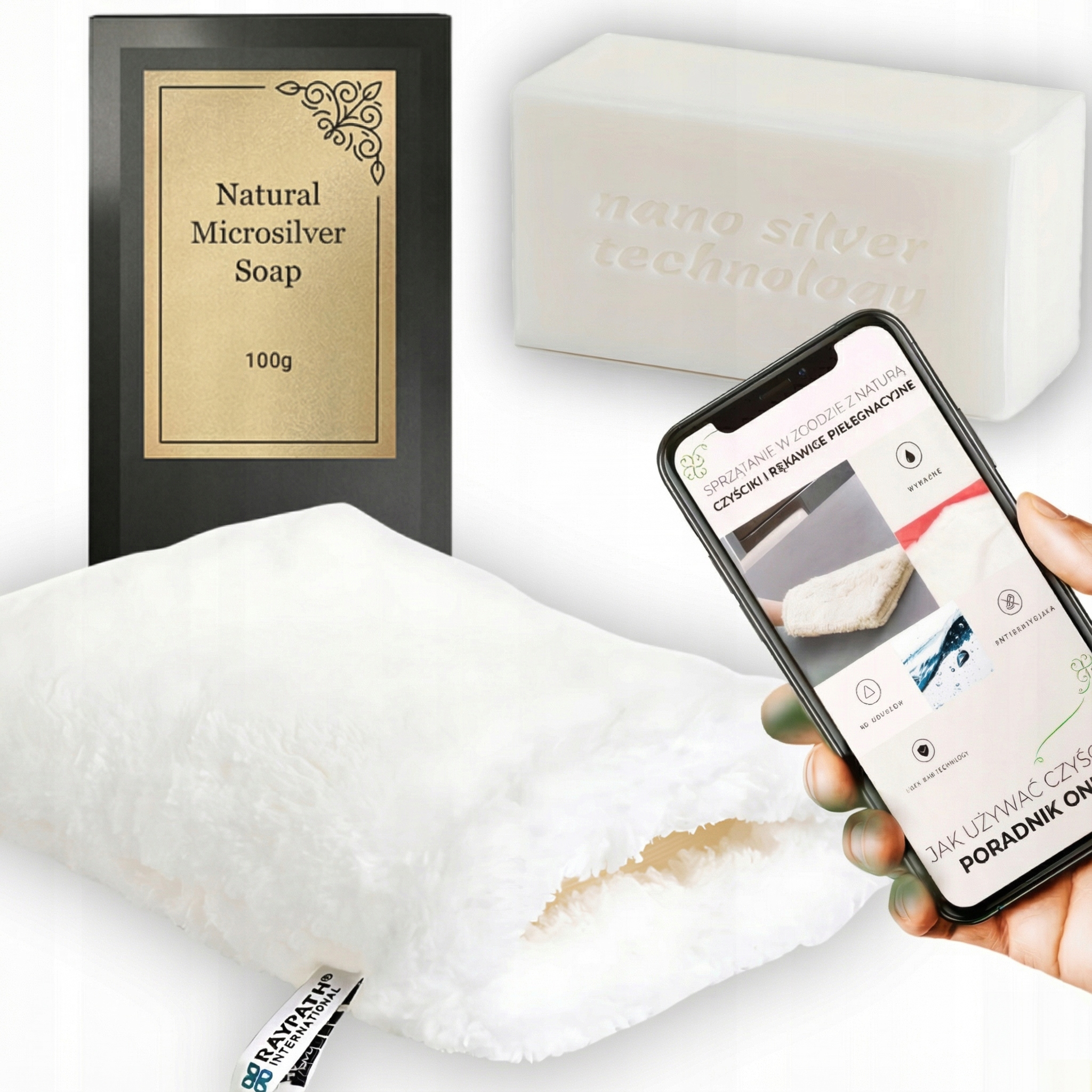 Levně Raypath Sada Na Čalounění Koberců Rukavice Bílá Nova Mýdlo Bílá