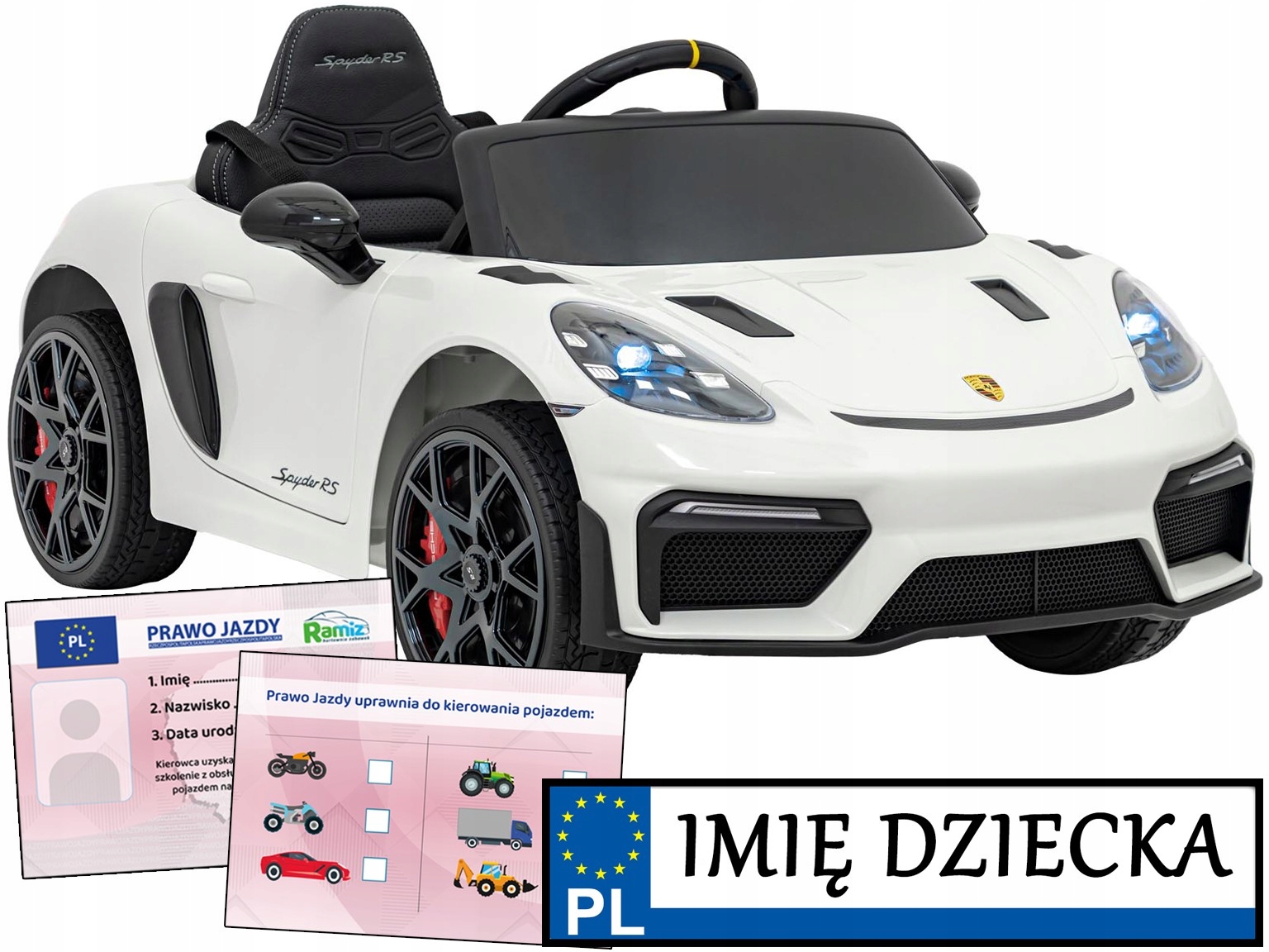 Autko Dla Dzieci pojazd na akumulator Porshe Spyder Rs 718 dla dzieci