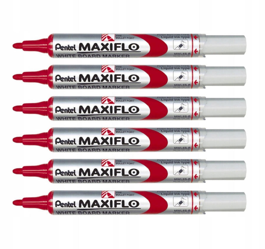 

Pentel Maxiflo Marker do tablic czerwony okrągły