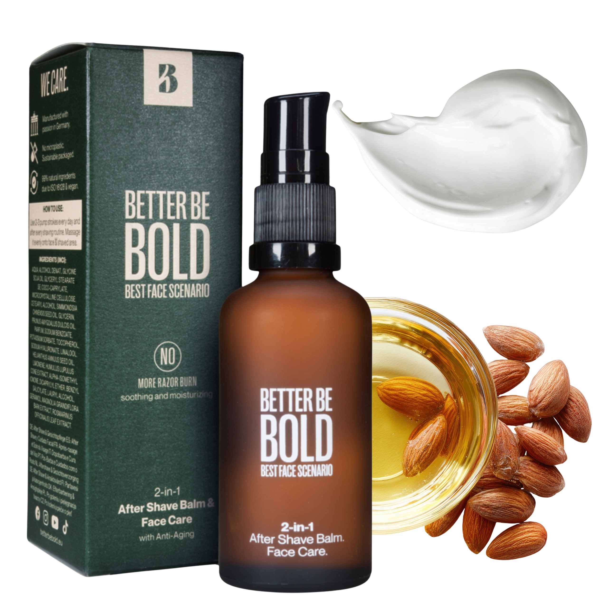 Hydratační krém na obličej a holení s pumpičkou Better Be Bold 50 ml