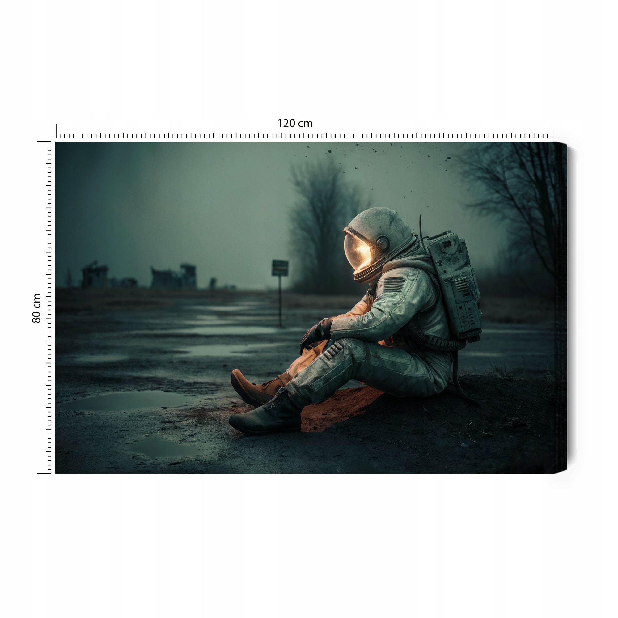 Obraz na plátně kosmonaut apokalypsa postapokalyptický svět 120 x 80 cm