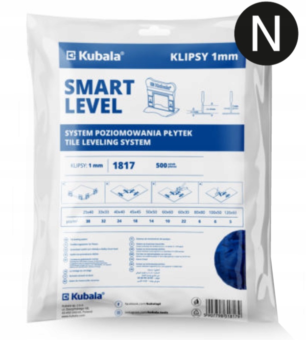 Kubala Systém Vyrovnávání Klipsů 1 mm 500 Kusů