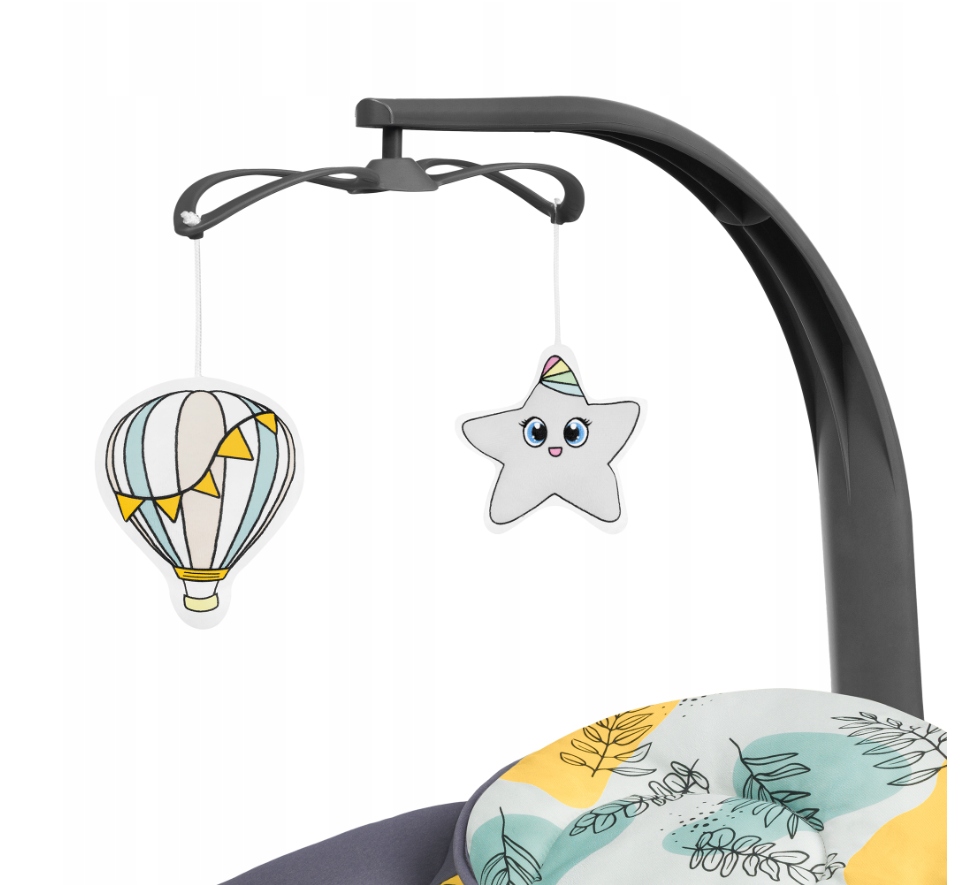 Bujaczek leżaczek bujak elektryczny 2w1 kołyska z pilotem LIONELO RALF Kod producenta LO-RALF GREY CONCRETE