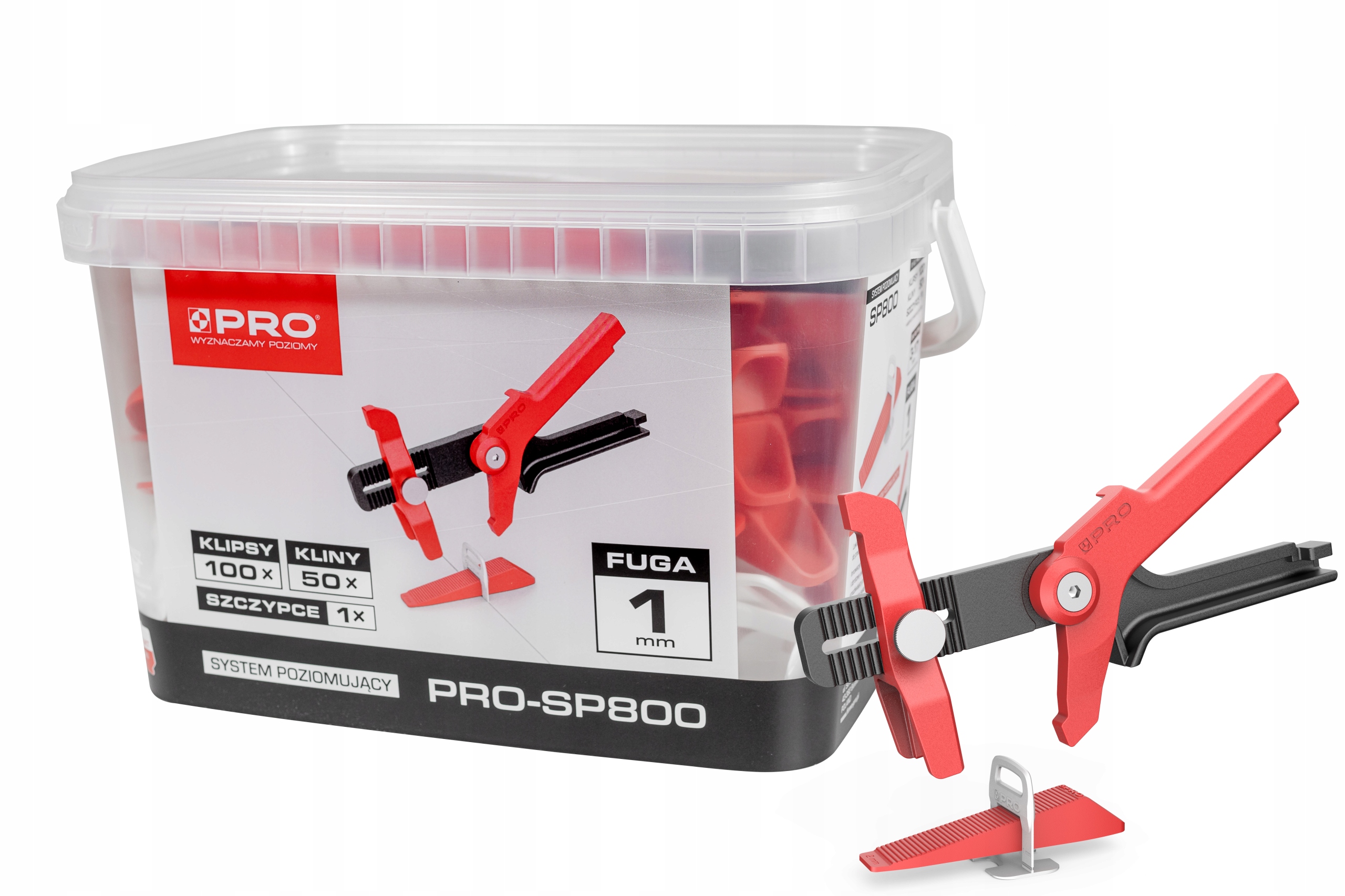 

System Poziomowania Płytek 1mm Klipsy Kliny 150szt