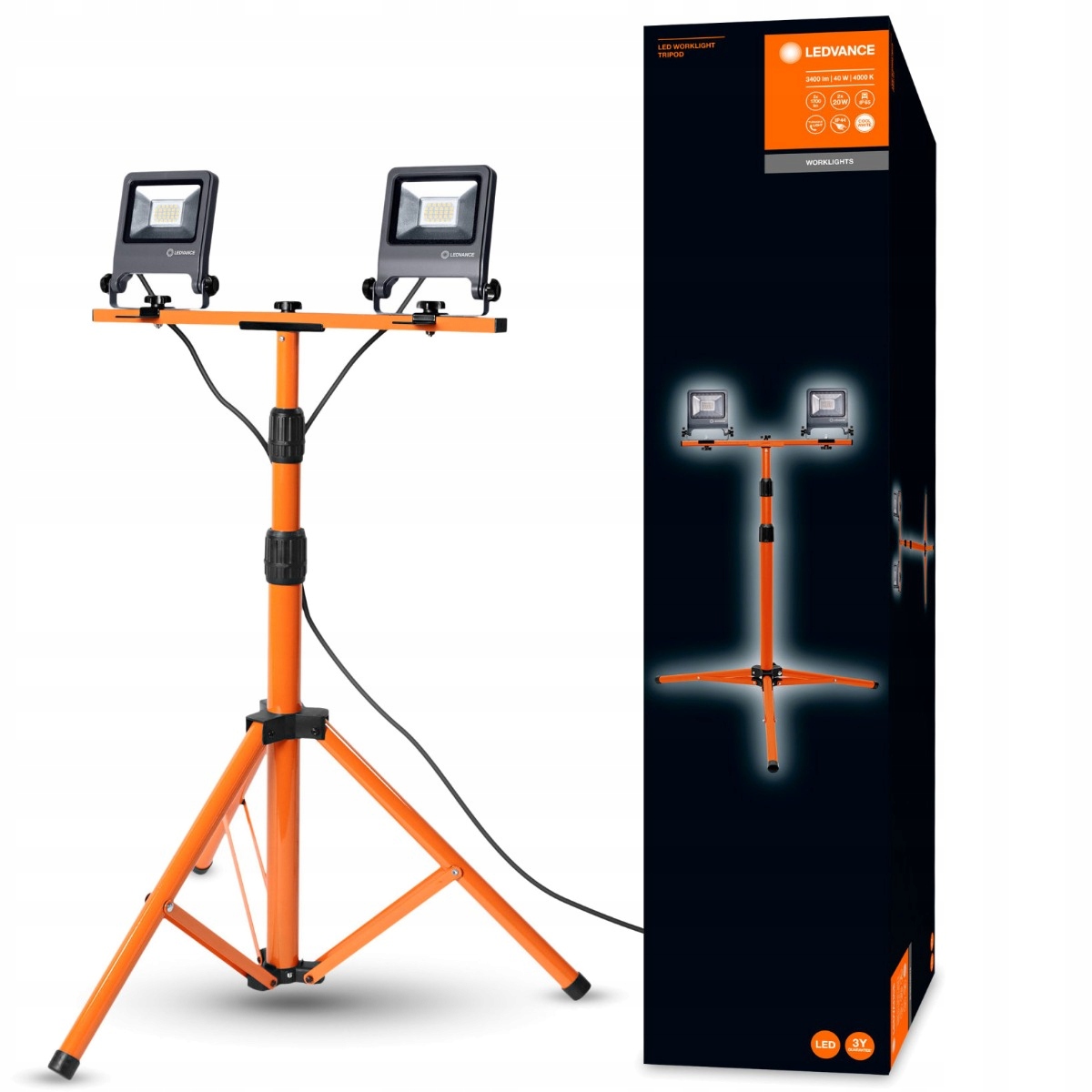 

Naświetlacz Led Robocza Statyw 2x20W IP65 Ledvance
