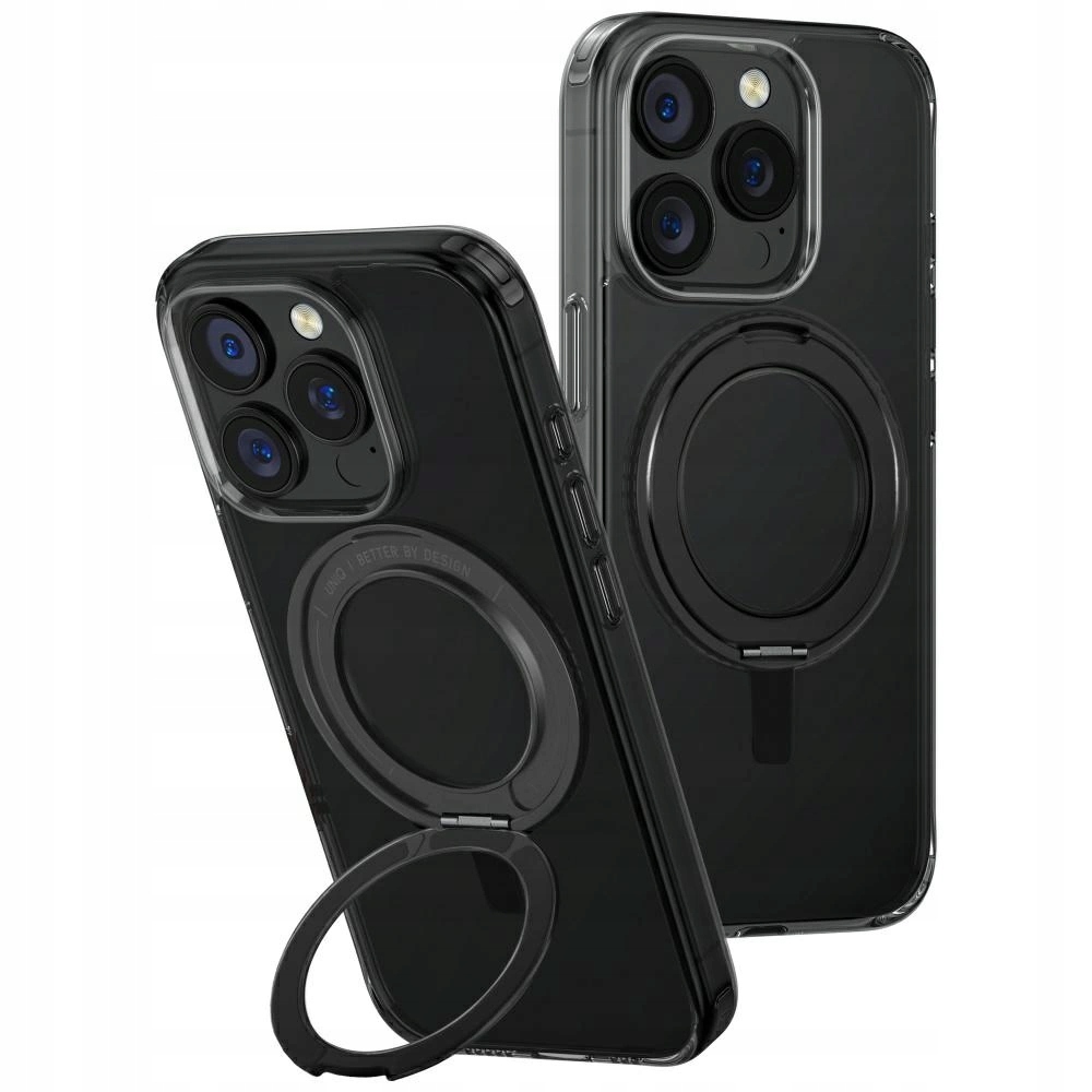 Pouzdro Uniq Swivix s otočným stojánkem o 360 stupňů pro iPhone 16 Pro černé