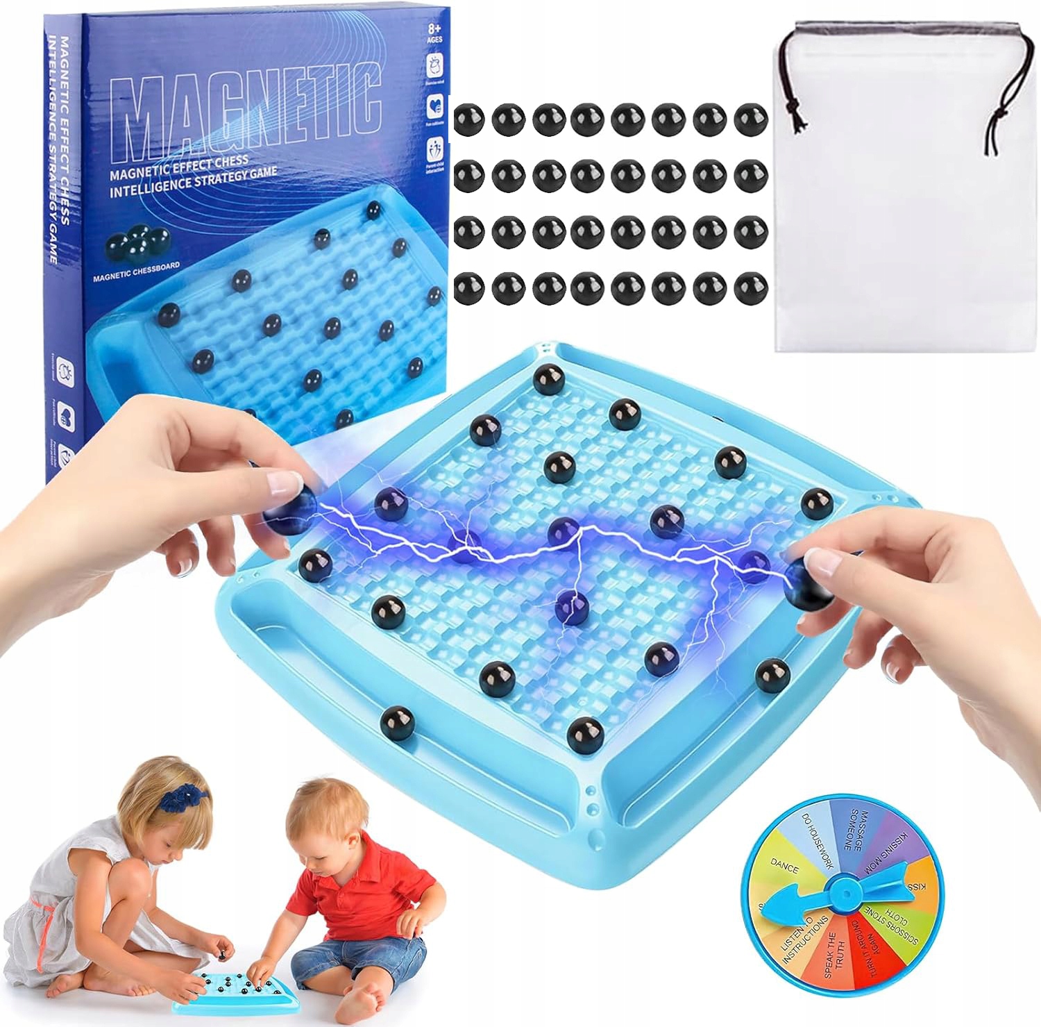 KAMIENIE MAGNETYCZNE SZACHY MAGNETYCZNA GRA EDUKACYJNA 32 KAMIENI MAGNETIC Producent inny