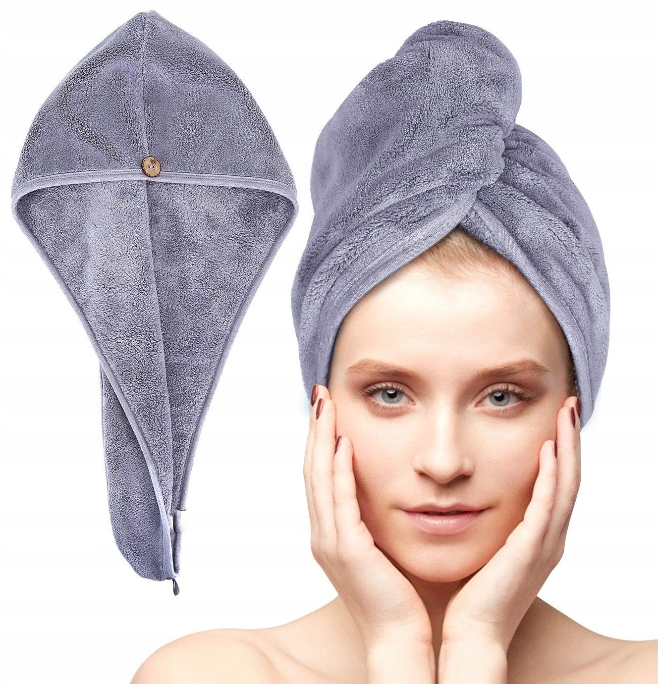 

Gruby Chłonny Ręcznik Na Głowe Turban Do Włosów