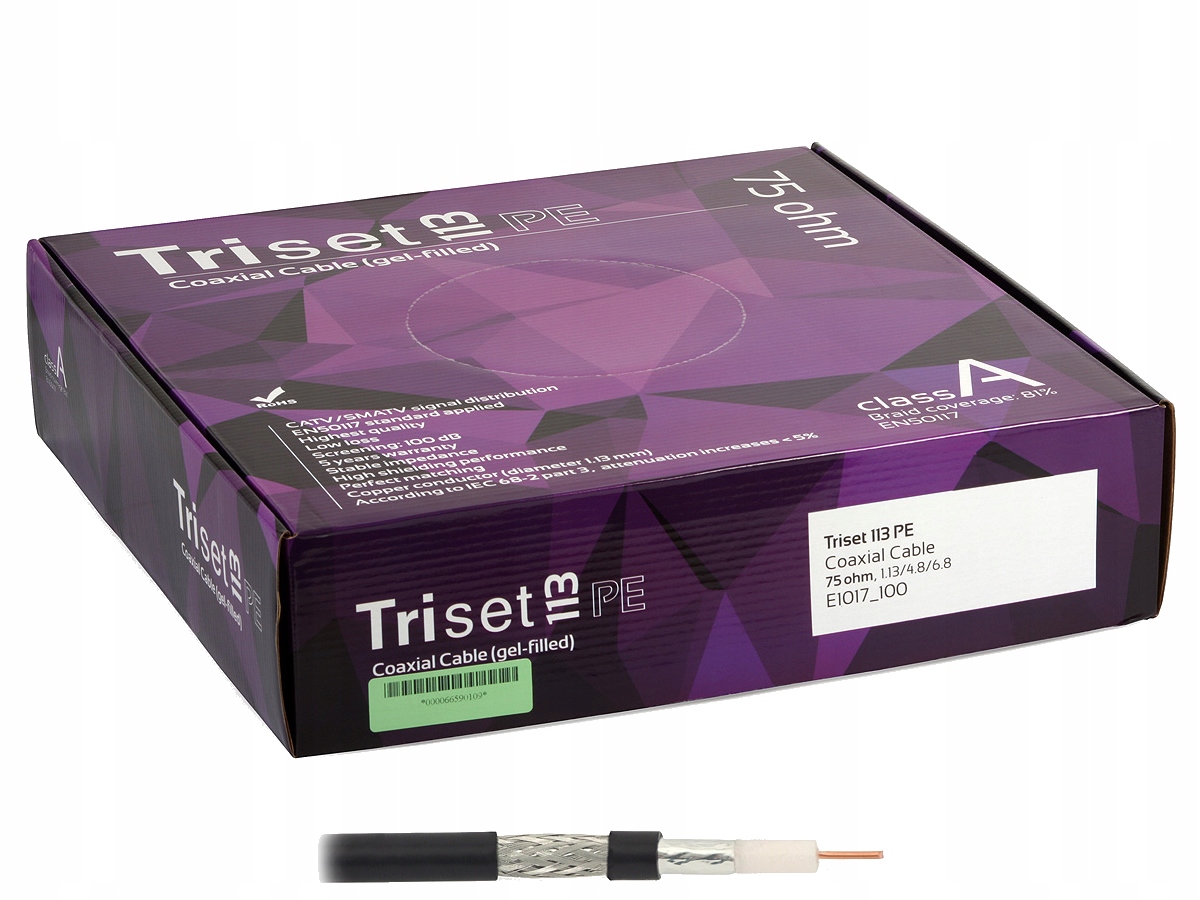 

Przewód Koncentryczny Żelowany Triset 113 Pe 10 M