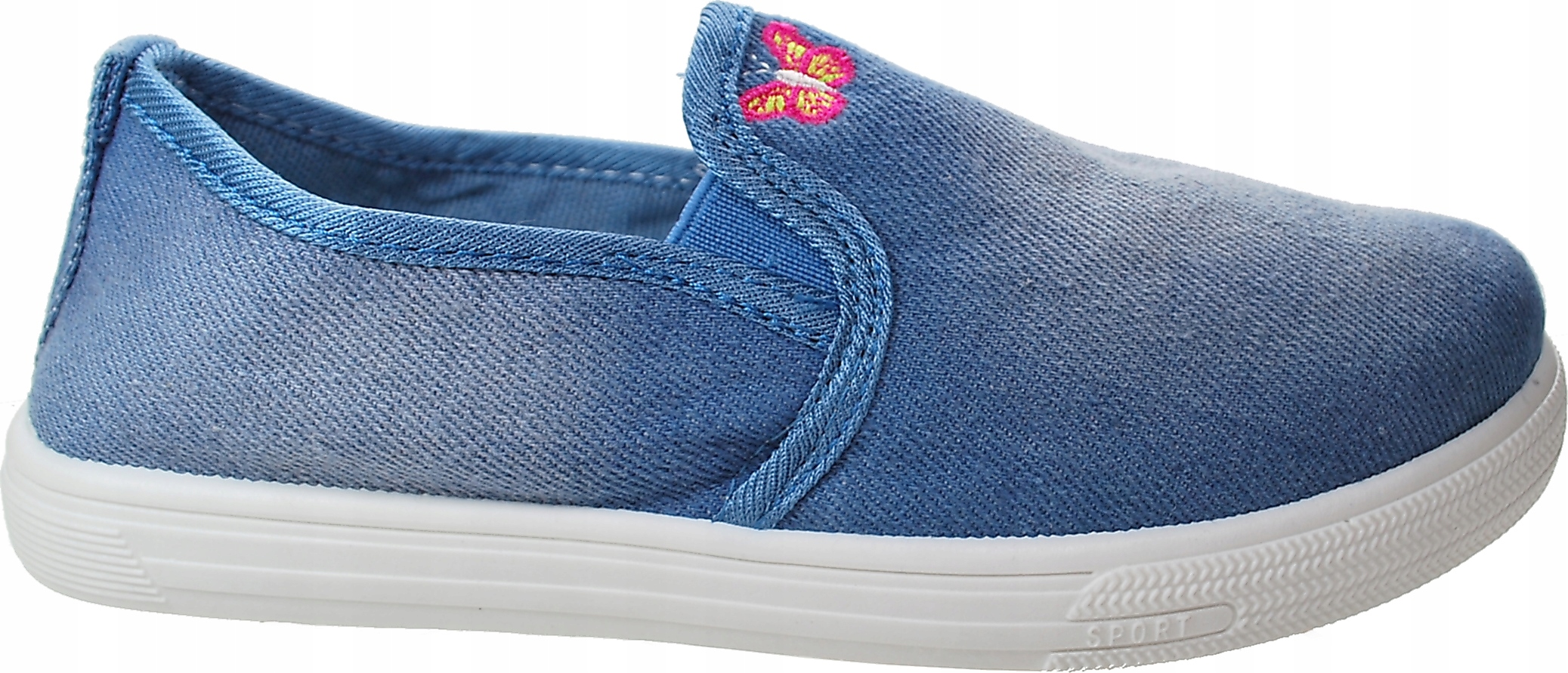 

Niebieskie wsuwane tenisówki slip on ciapy r. 33