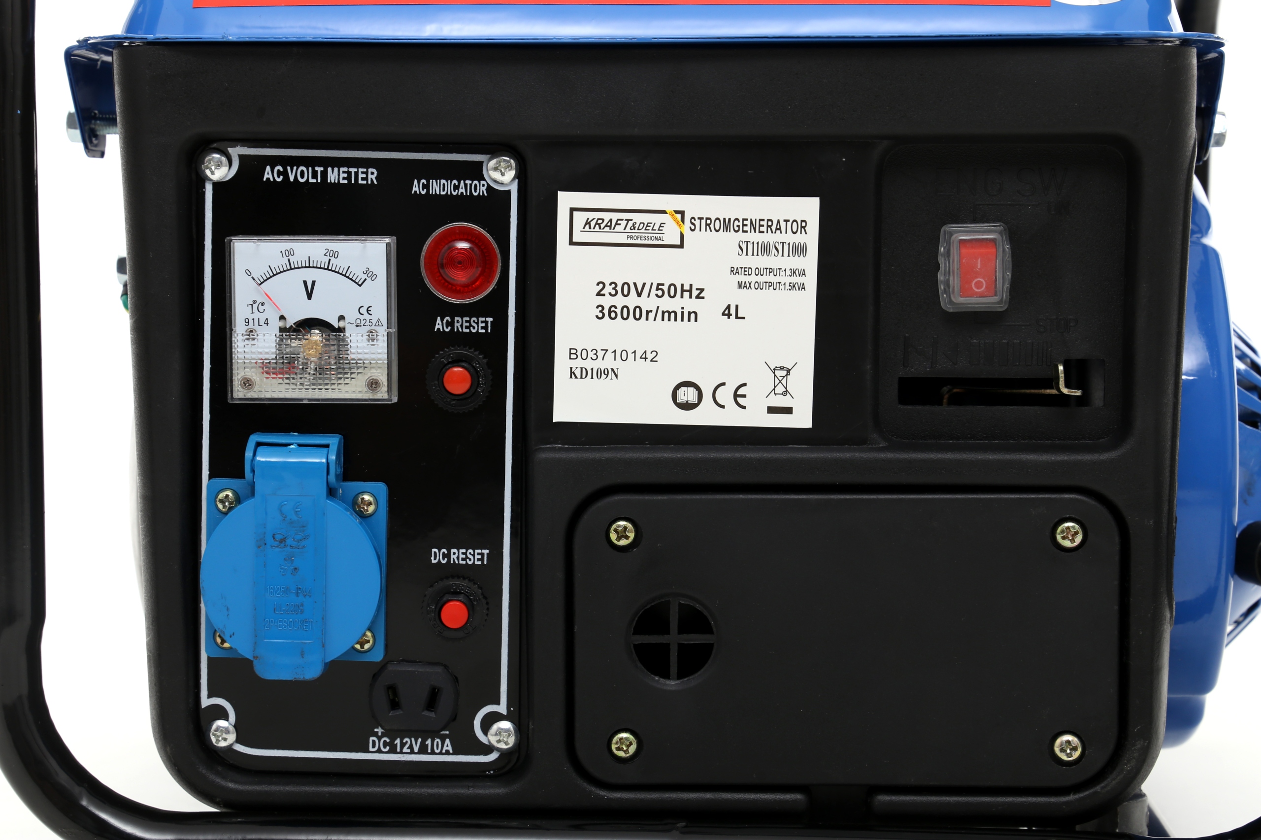 AGREGAT PRĄDOTWÓRCZY JEDNOFAZOWY 1200W PRZENOŚNY GENERATOR PRĄDU BENZYNA Nominalna moc prądnicy 800 W