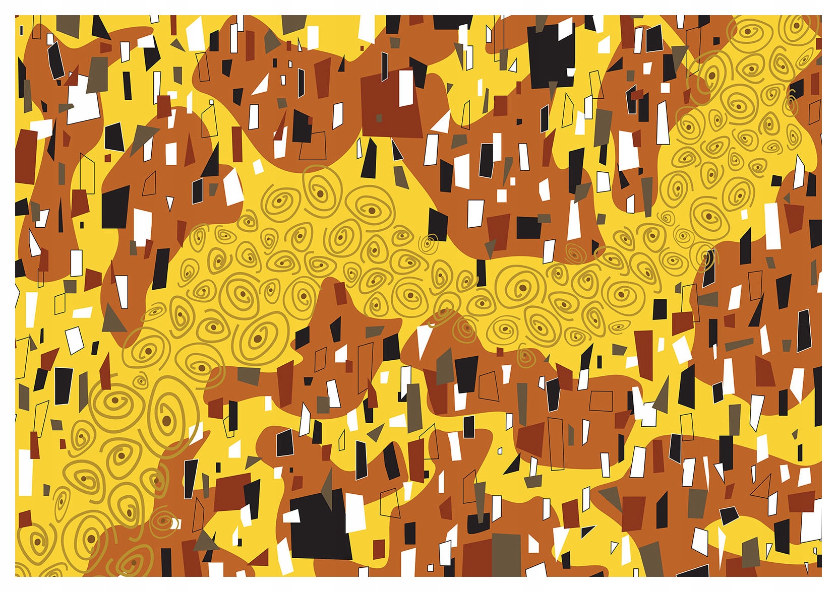 Vliesová fototapeta Abstrakce Geometrie Zlaté spirály 416x254 lepidlo