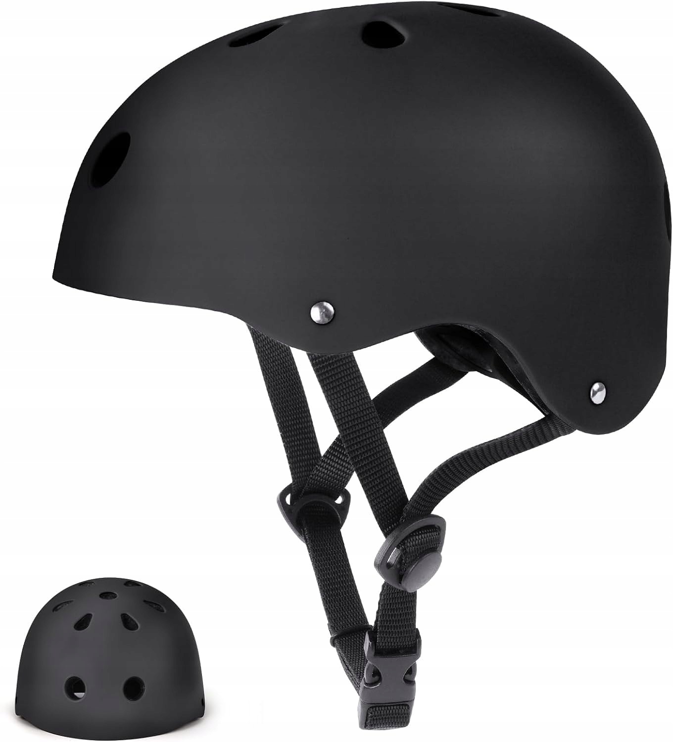 Kask Rowerowy Dziecięcy Flintronic M 52-58 CM Czarny Regulowany
