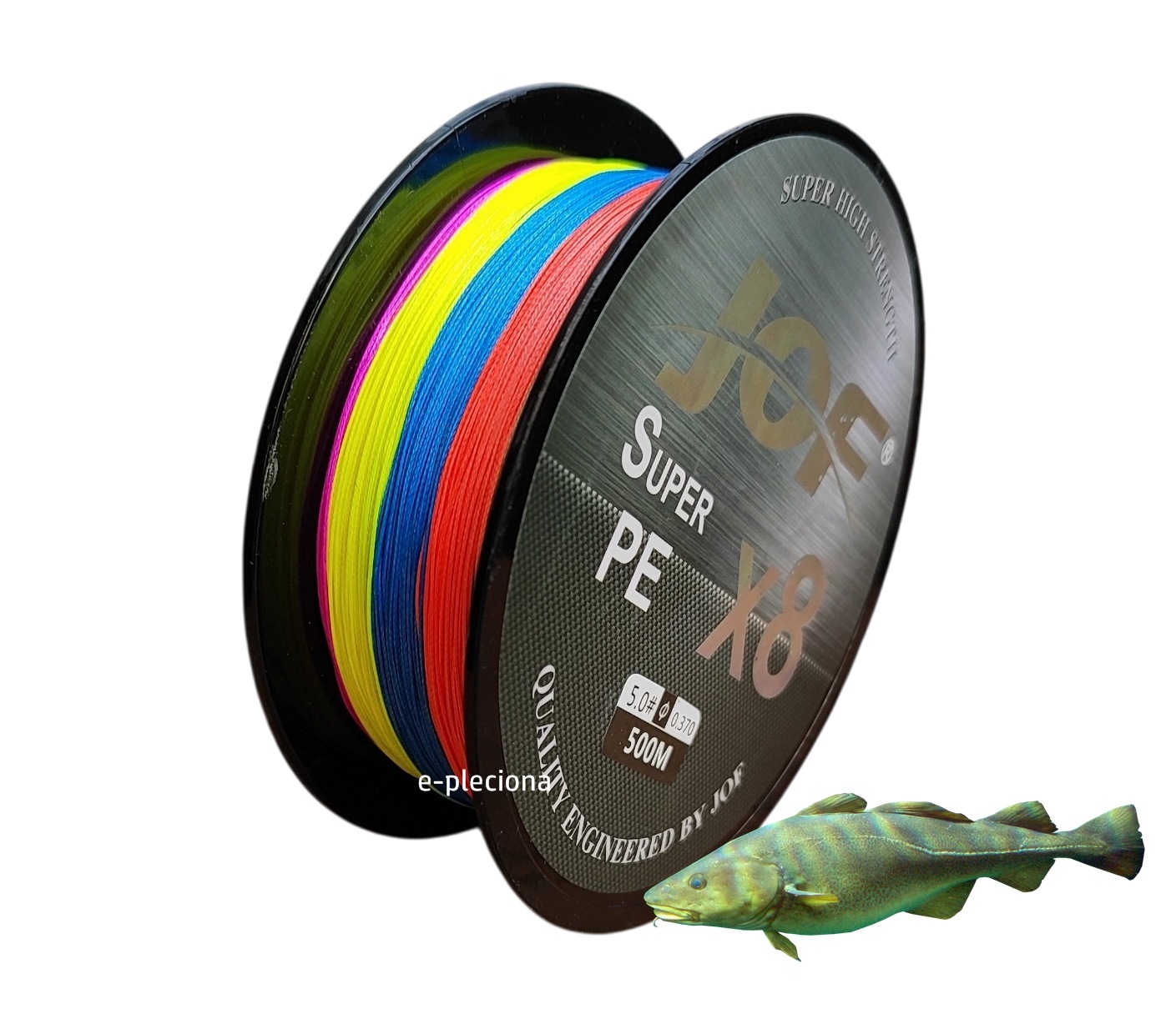 plecionka morska Jof X8 500 m 0,28mm kolorowa 8 splotów na dorsza czarniaka
