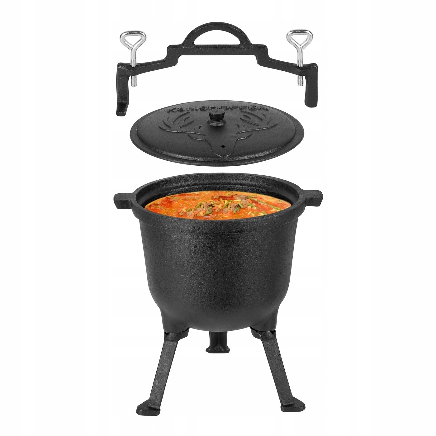 Kociołek Myśliwski Żeliwny na Ognisko Garnek węgierki Grill Konighoffer 8 l