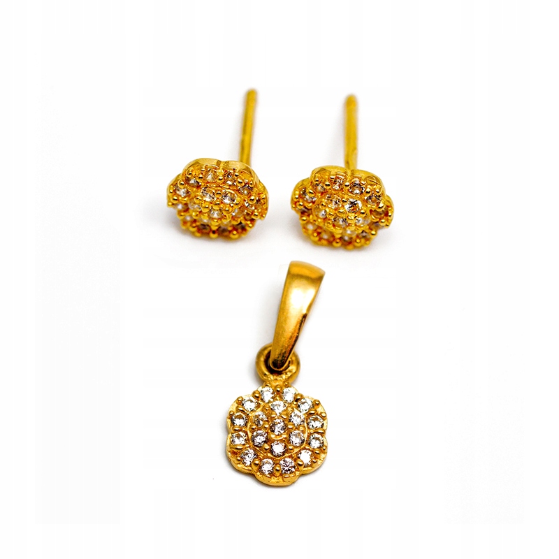 Náušnice a přívěsek s motivem květiny