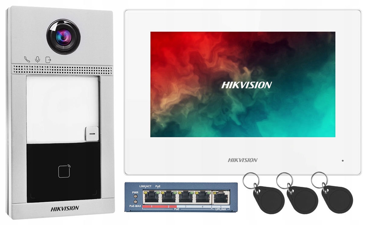 Widedomofon Ip Hikvision DS-KIS604-S-W Brána Aplikácia Čítačka