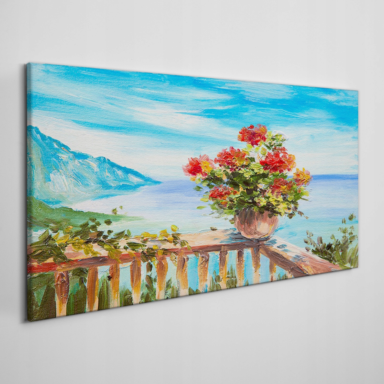 

Obraz na ramie płótno Kwiaty morze niebo 120x60 cm