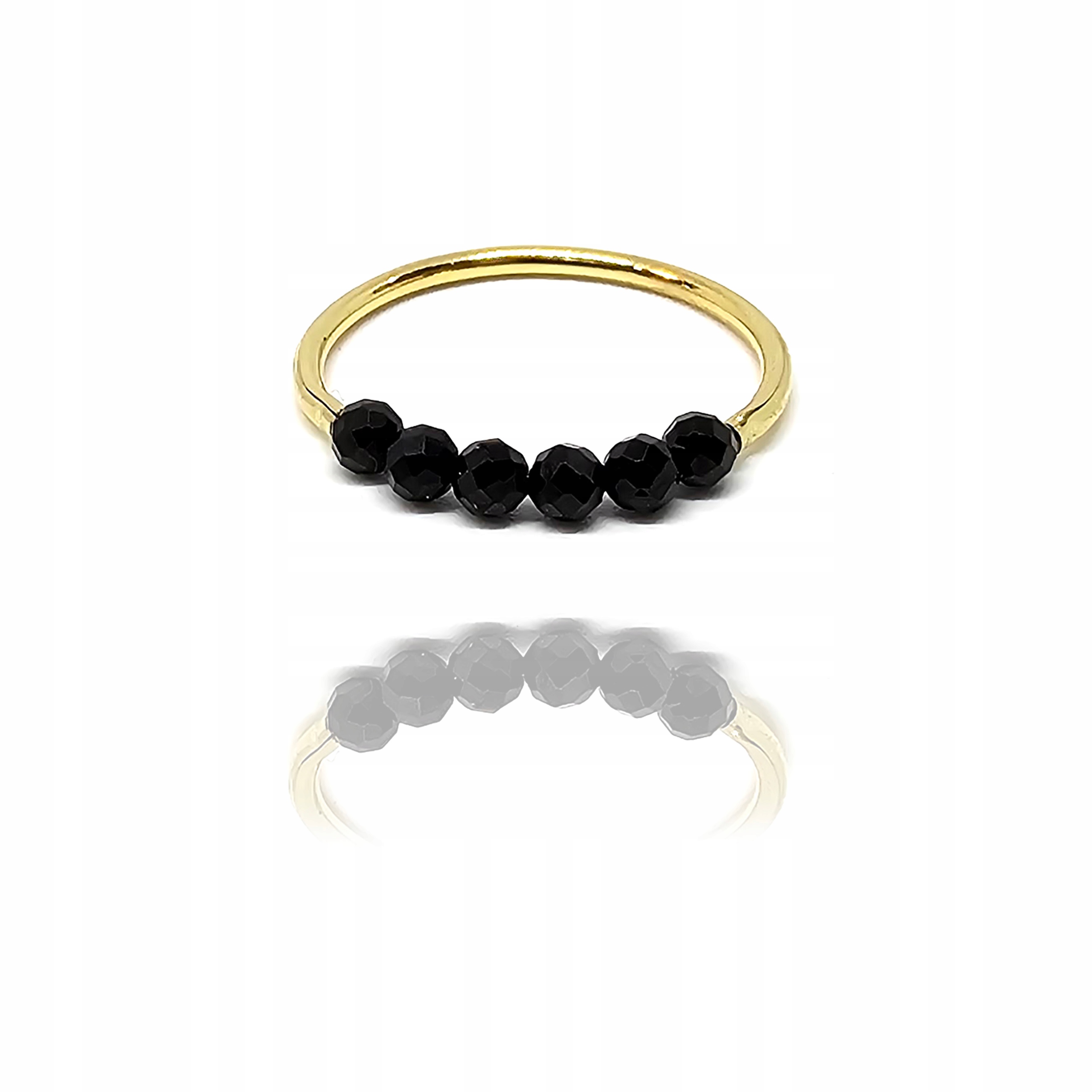 Zlatý prstýnek s přírodním černým turmalínem, zlato 585