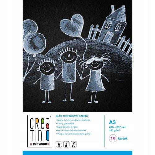 BLOK TECHNICZNY A3/10K 160G CZARNY CREATINO A"10