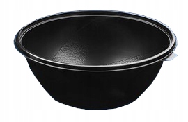 Pojemniki na sałatki 1000 ml CZARNY + wieczko 10 szt.