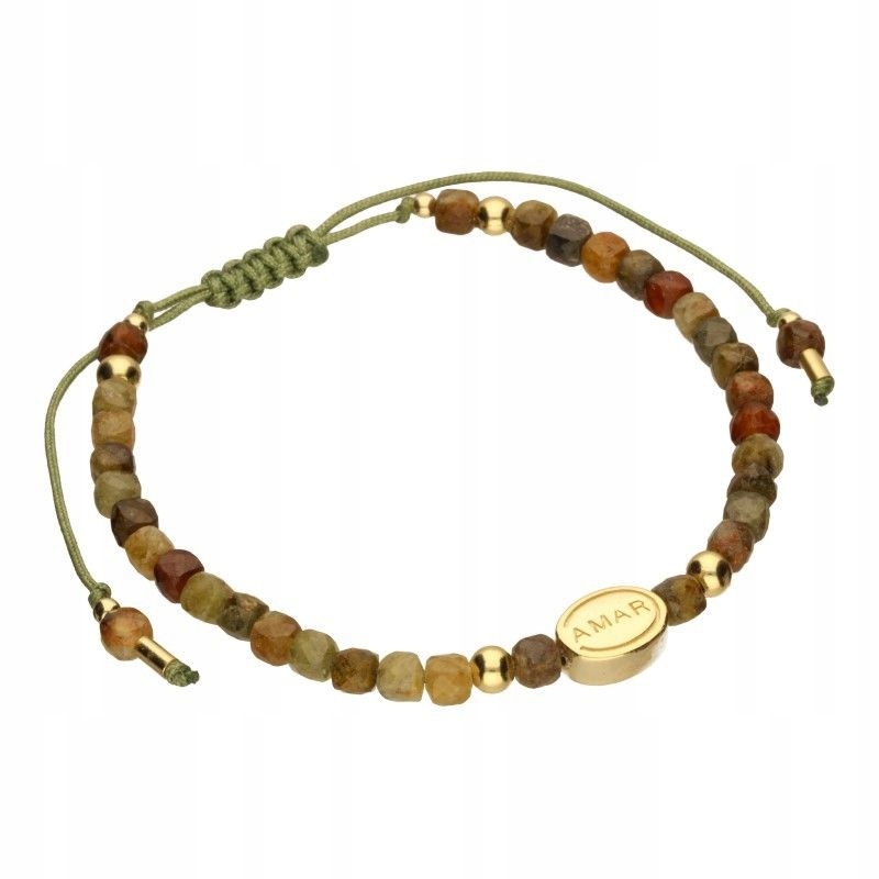 Dámský stříbrný provázkový náramek pozlacený 925 s korálky jako dárek